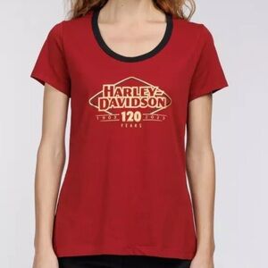 Harley-Davidson Ringer Tee SZ M Biker Motorcycle Anniversary Edition Like New